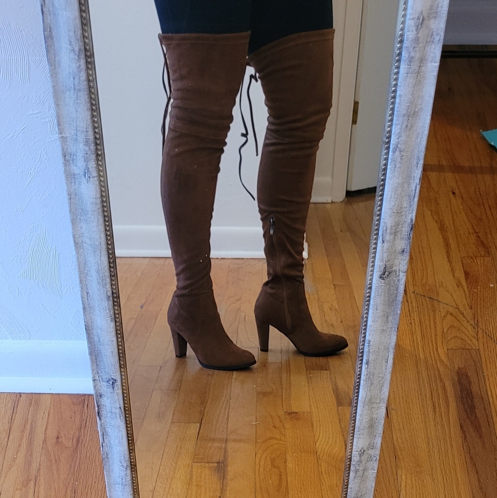 Hot Kiss Brown Over-the-Knee Boots - Picture 15 of 15